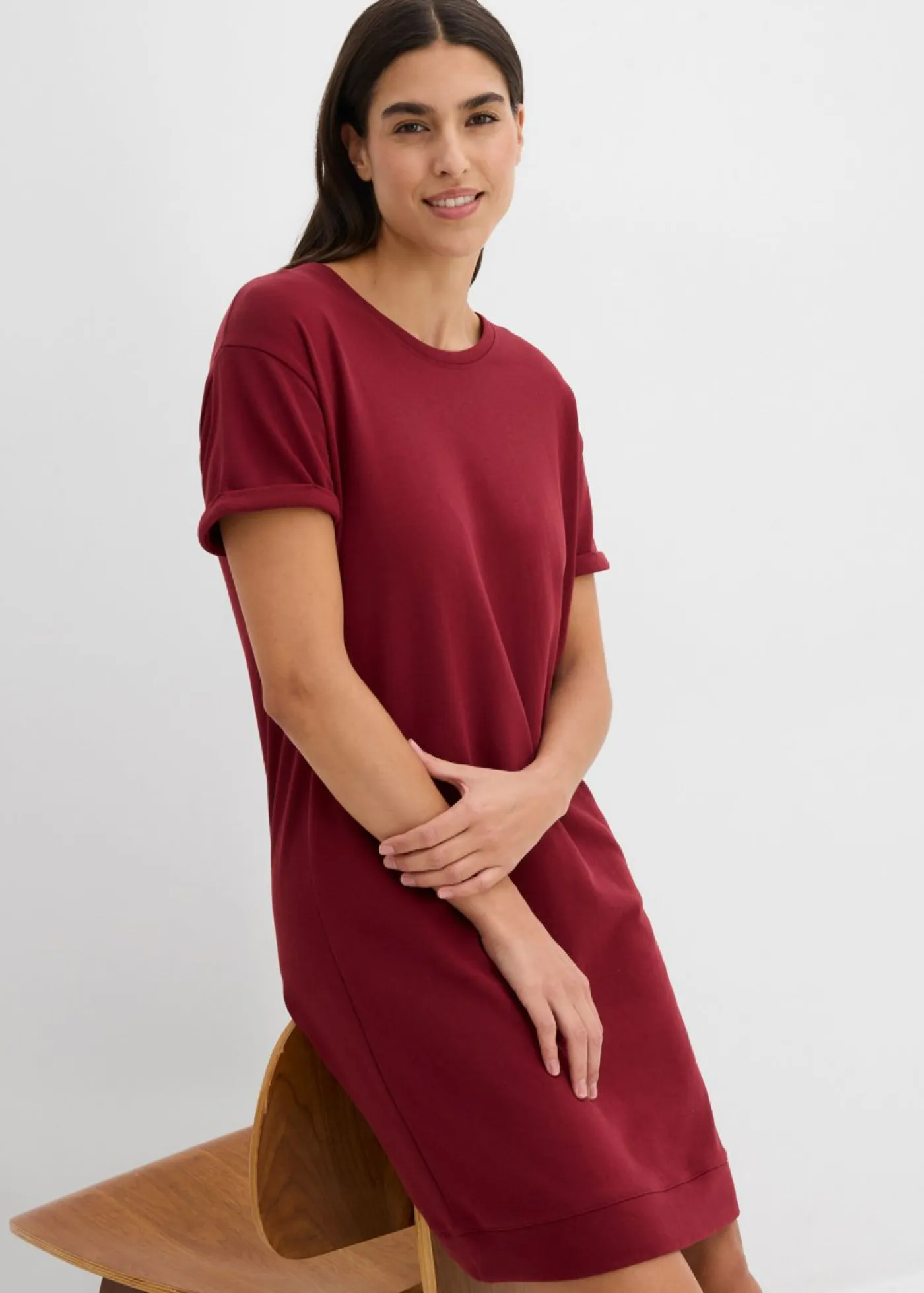 bonprix bonprix Ropa Cómoda|Vestidos>Vestido tipo sudadera Rojo rubí