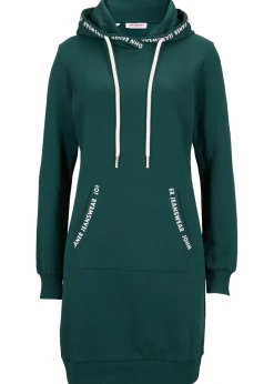 bonprix bonprix Ropa Cómoda|Vestidos>Vestido tipo sudadera Verde petróleo