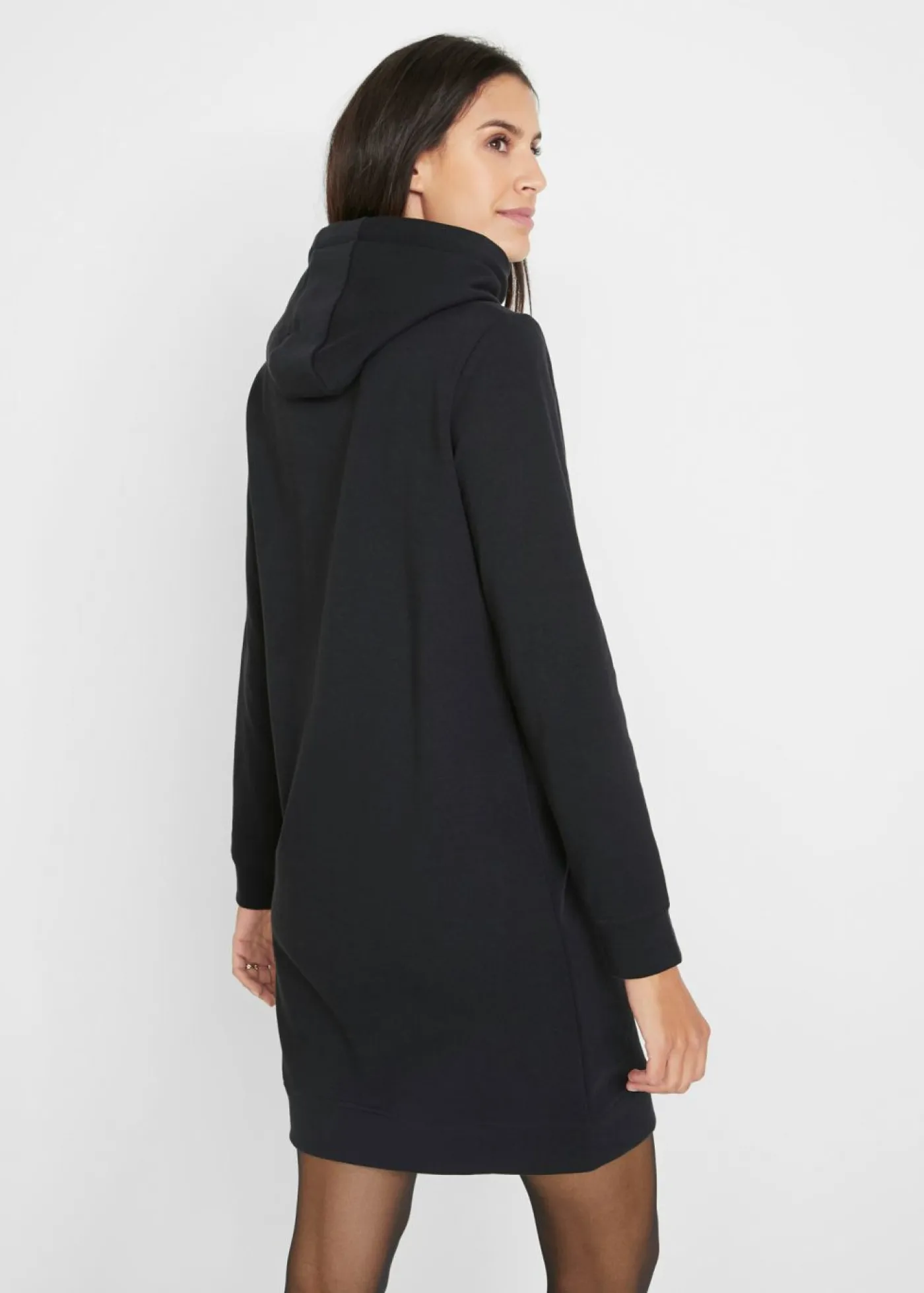 bonprix bonprix Ropa Cómoda|Vestidos>Vestido tipo sudadera con capucha Negro
