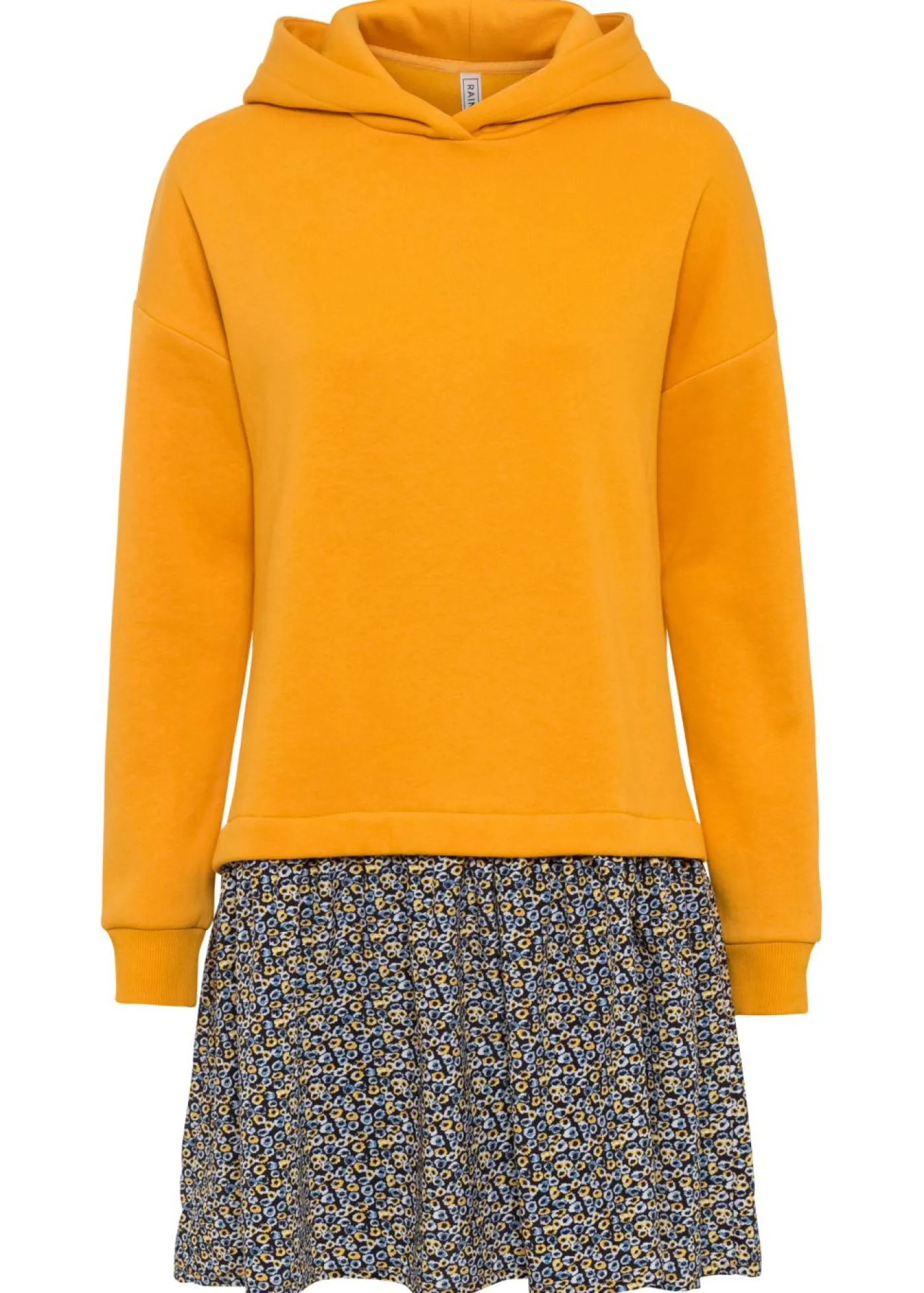 bonprix bonprix Ropa Cómoda|Vestidos>Vestido tipo sudadera con aspecto 2 en 1 Amarillo-azul