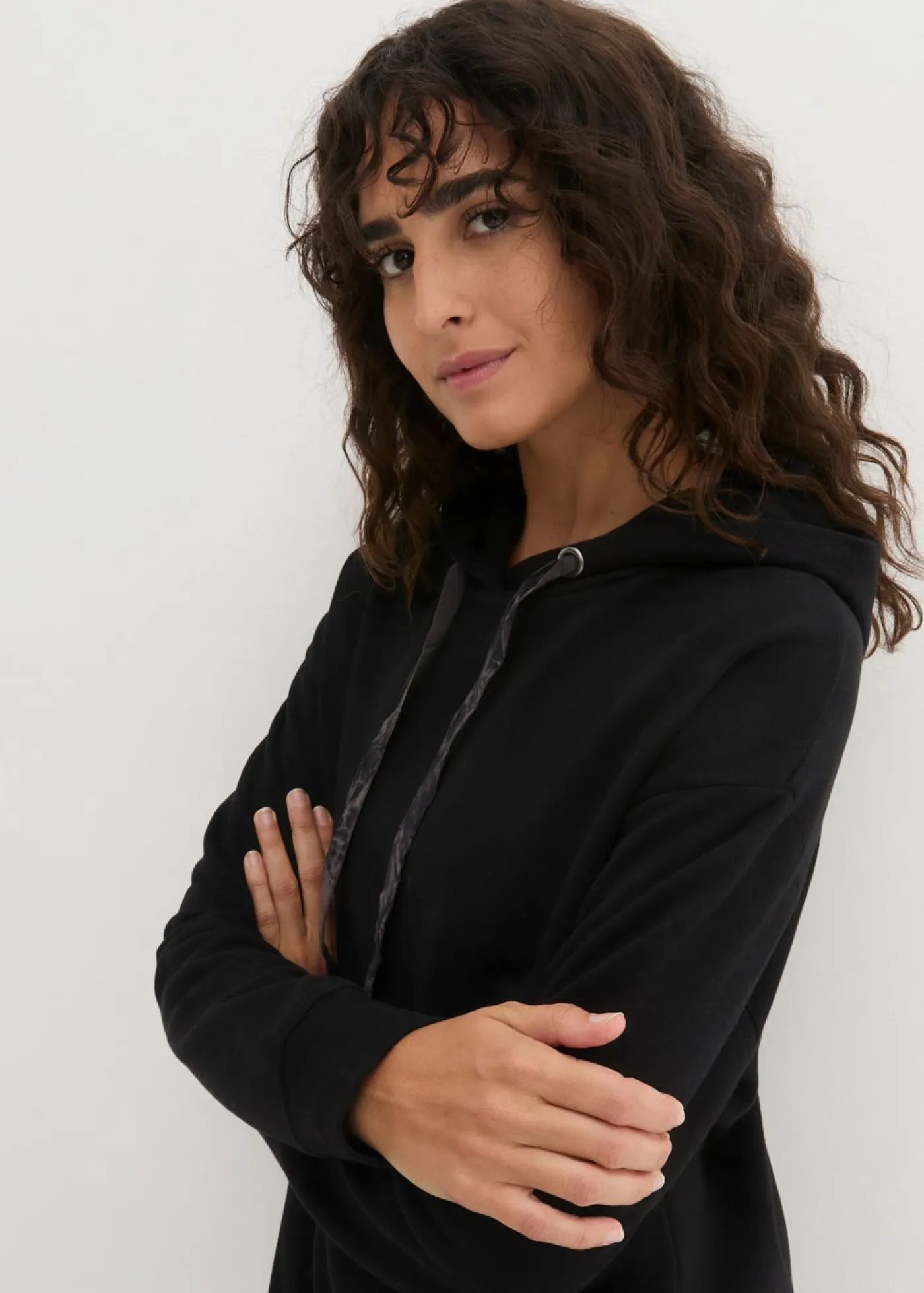 bonprix bonprix Básicos|Ropa Cómoda>Vestido tipo sudadera de algodón puro Negro