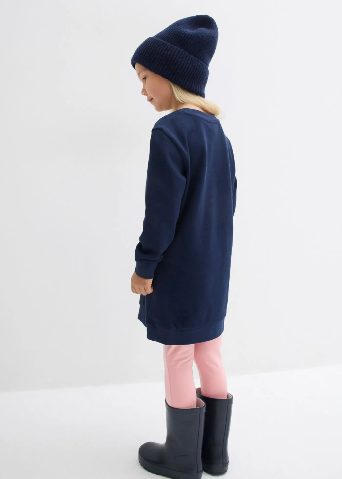 Niños bonprix bonprix Vestido tipo sudadera de algodón puro