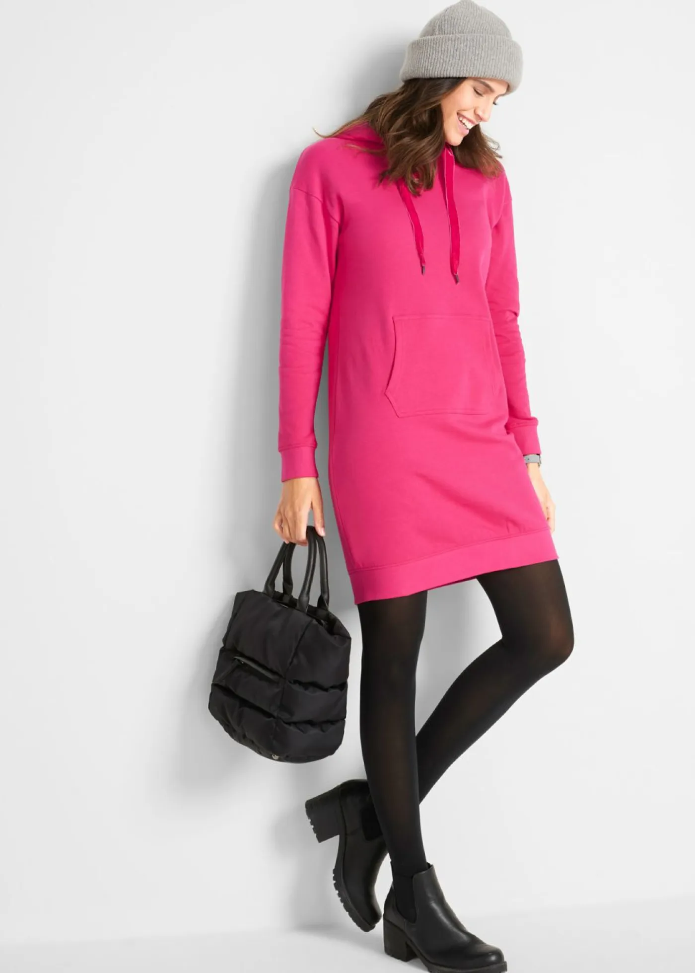 Mujer bonprix bonprix Vestido tipo sudadera de algodón puro