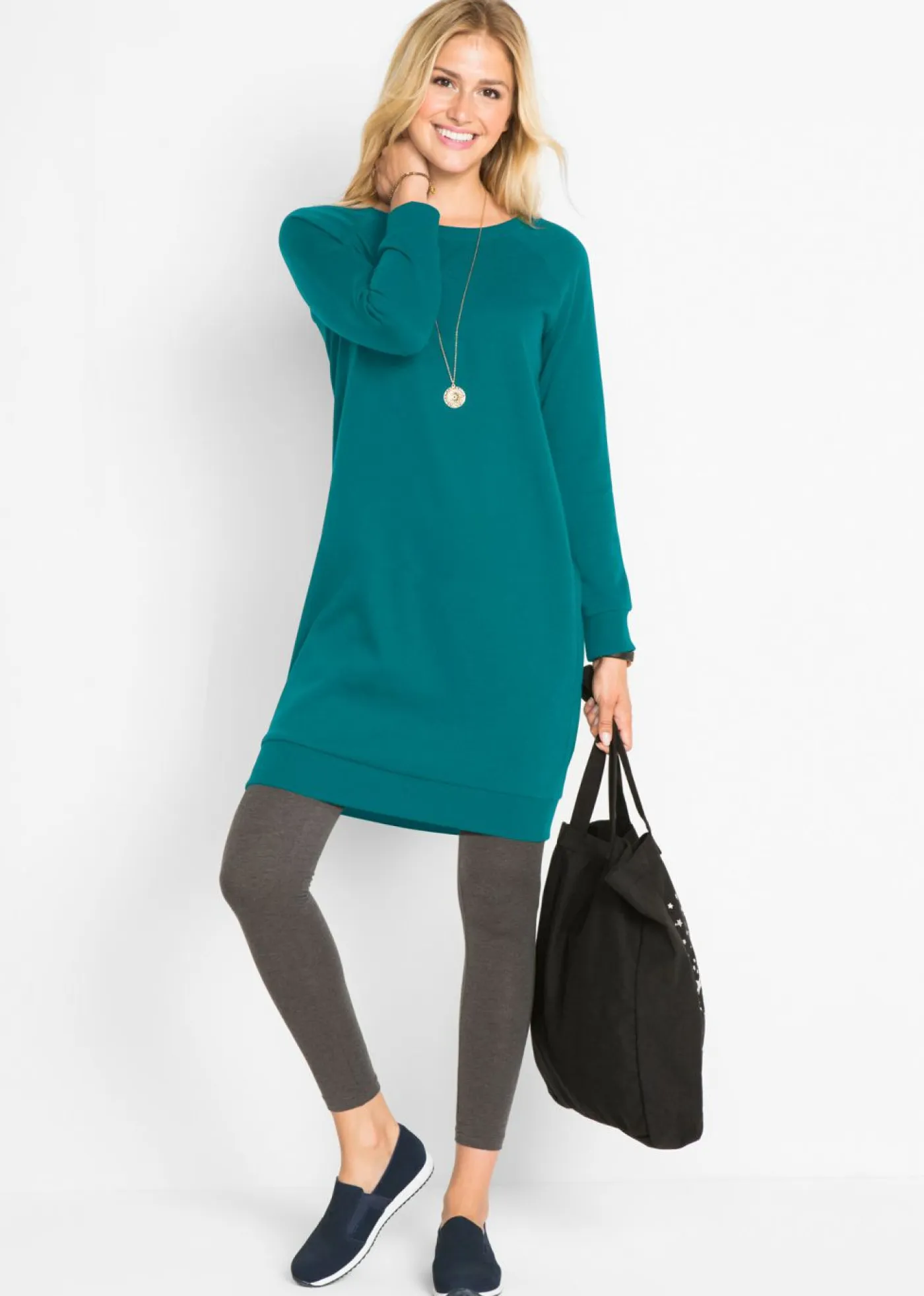 bonprix bonprix Básicos|Ropa Cómoda>Vestido tipo sudadera de felpa suave cobalto