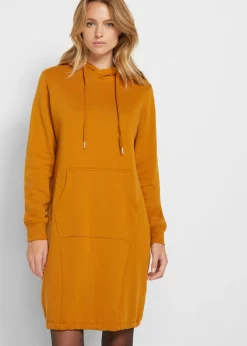 bonprix bonprix Ropa Cómoda|Vestidos>Vestido tipo sudadera de mezcla de algodón marrón canela