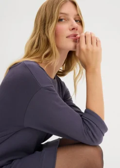 Mujer bonprix bonprix Vestido tipo sudadera, mangas 3/4, interior suave