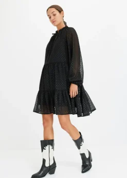 bonprix bonprix Vestidos>Vestido tipo túnica con efecto brillante Negro