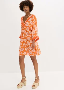 Mujer bonprix bonprix Vestido tipo túnica con encaje en viscosa estructurada