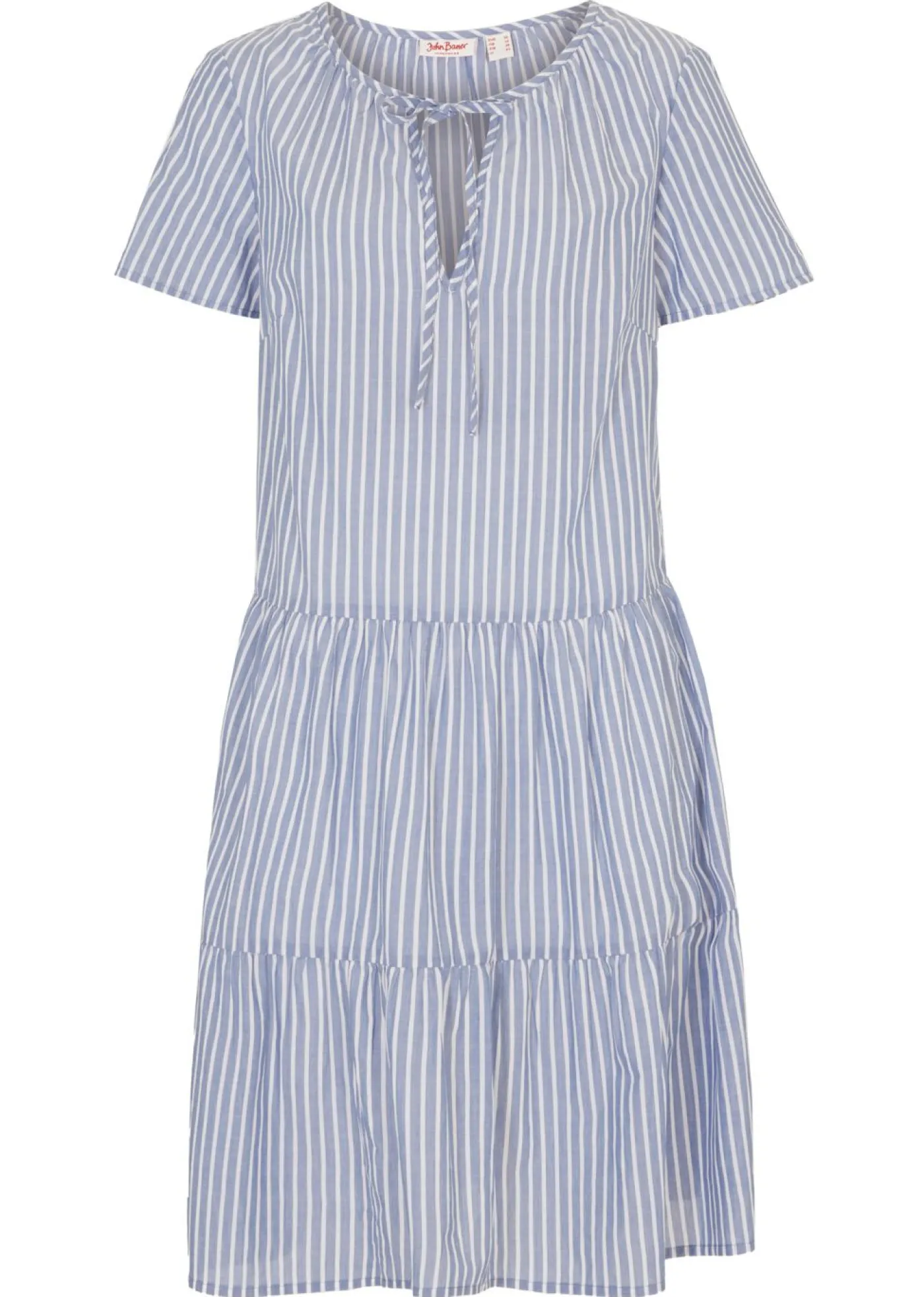 bonprix bonprix Vestidos>Vestido tipo túnica de algodón puro para verano índigo claro-blanco rayas verticales