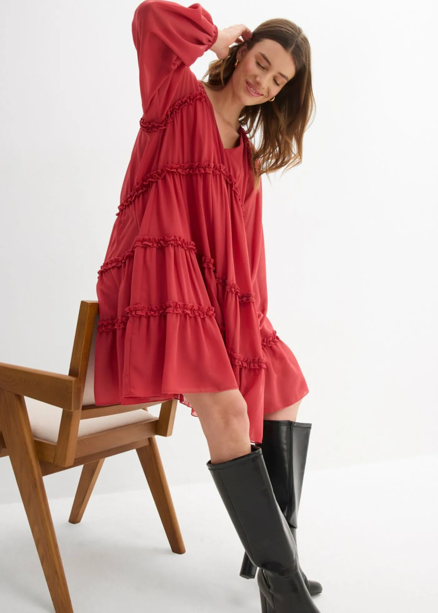 Mujer bonprix bonprix Vestido tipo túnica de gasa estructurada