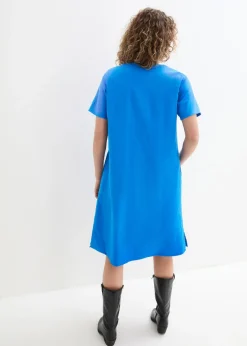 Mujer bonprix bonprix Vestido tipo túnica de mezcla de lino y algodón con bolsillos