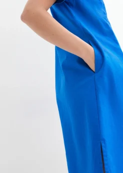 Mujer bonprix bonprix Vestido tipo túnica de mezcla de lino y algodón con bolsillos