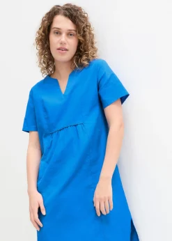 Mujer bonprix bonprix Vestido tipo túnica de mezcla de lino y algodón con bolsillos
