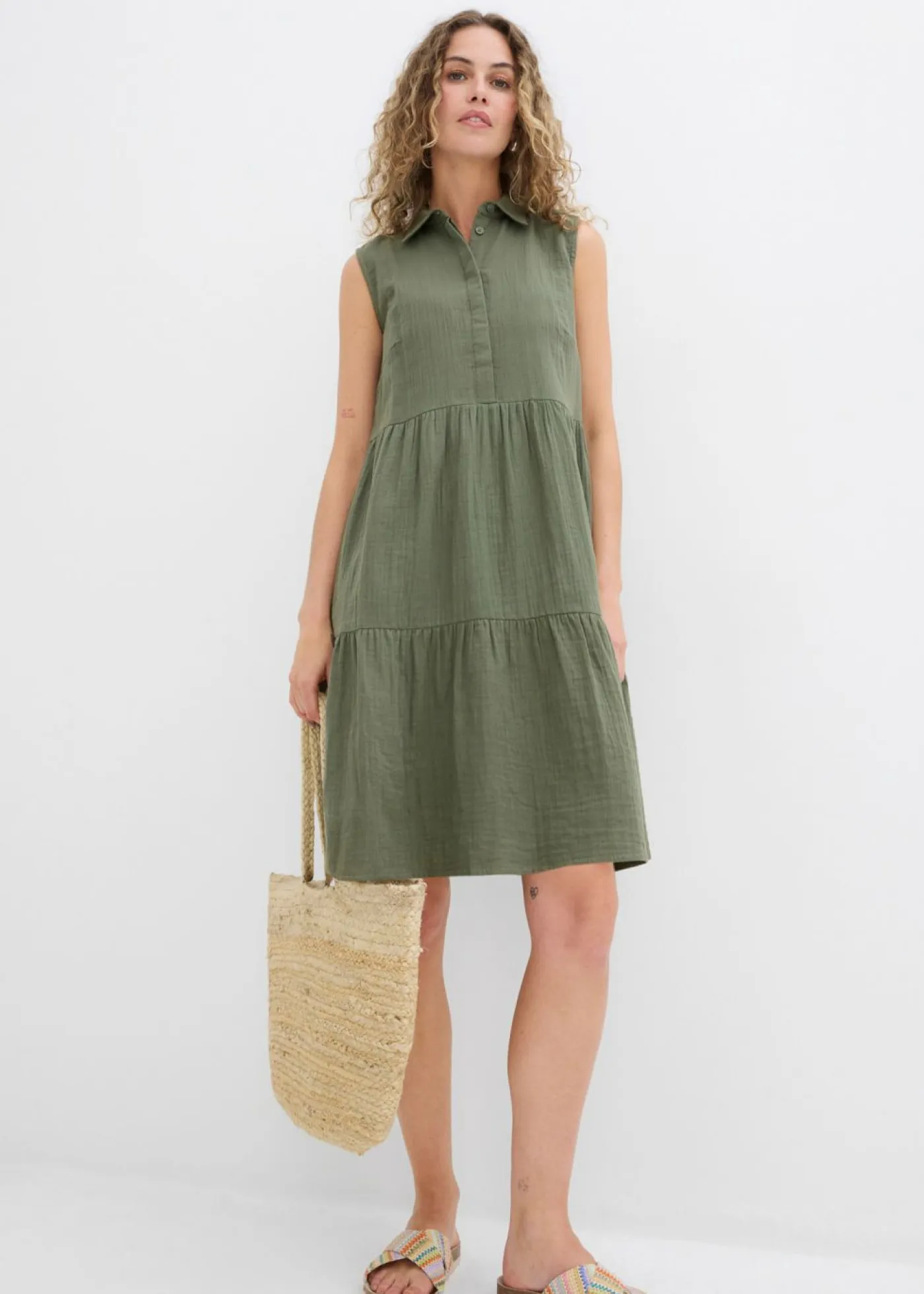 Mujer bonprix bonprix Vestido tipo túnica de muselina ligera