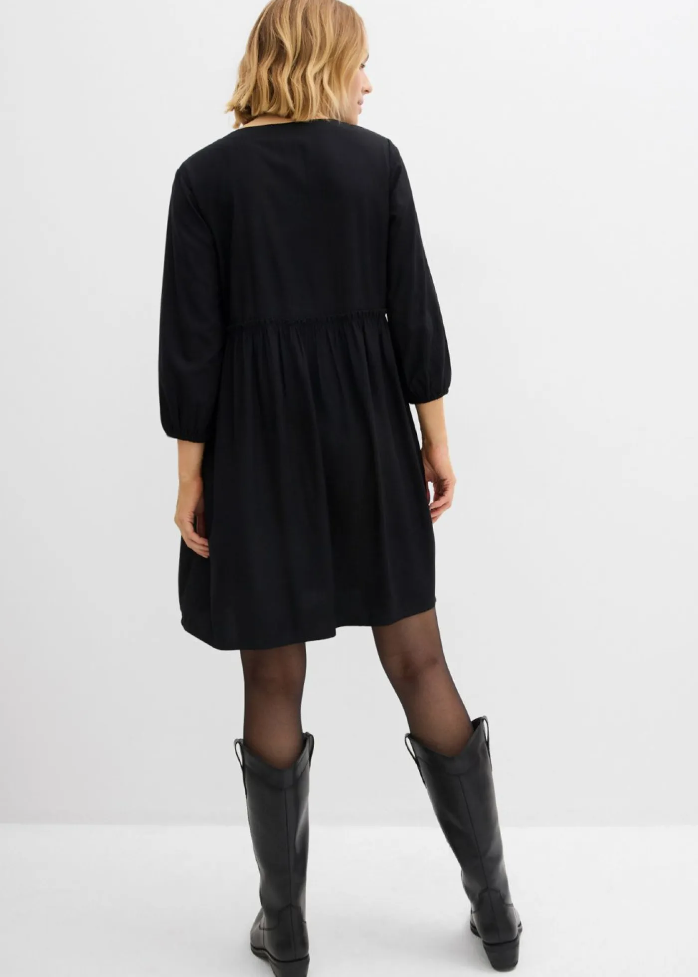 bonprix bonprix Vestidos>Vestido tipo túnica de viscosa fluida Negro