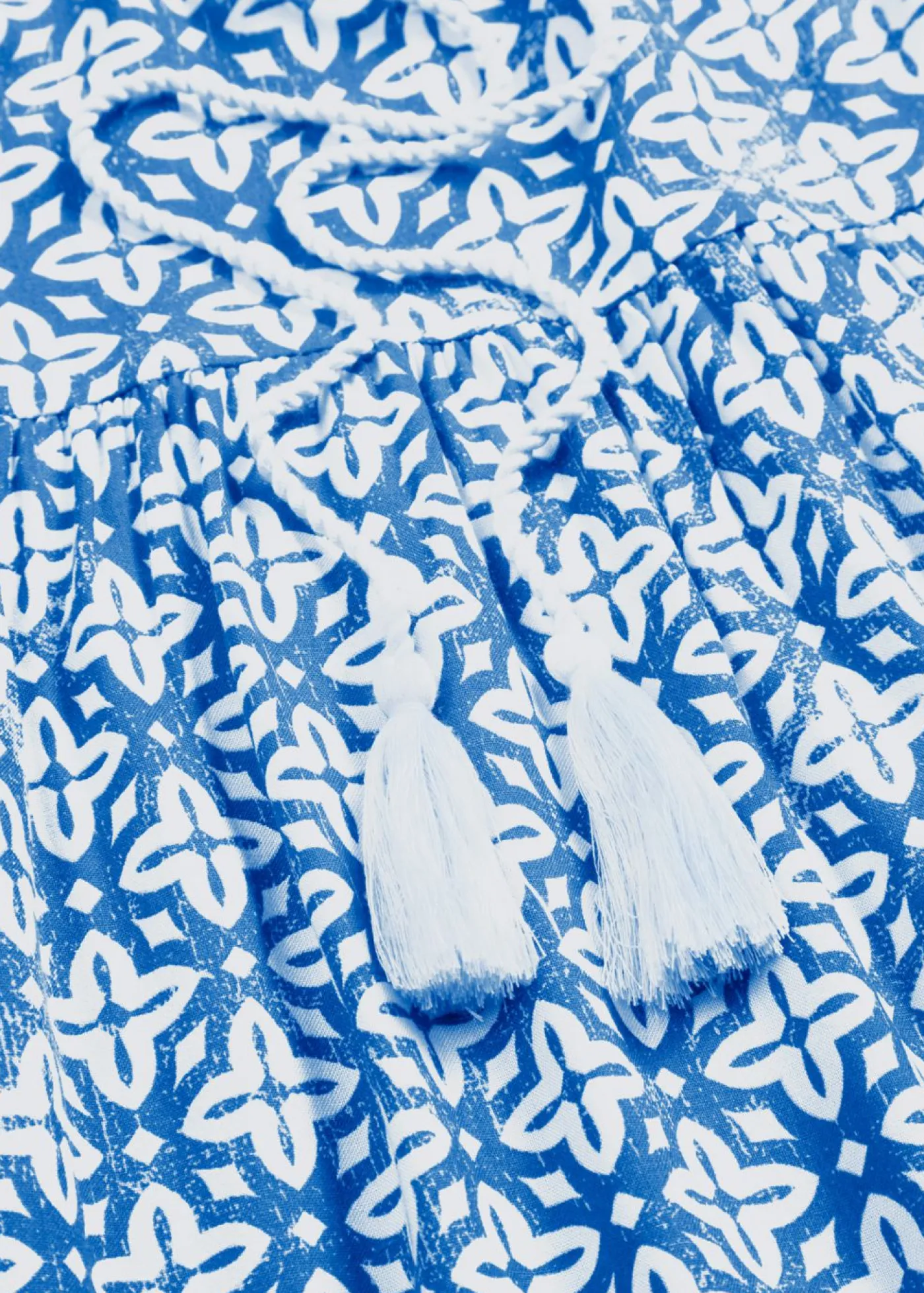 bonprix bonprix Vestidos>Vestido tipo túnica de viscosa suave Azul-blanco lana estampado