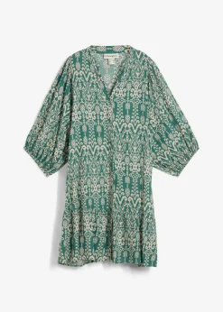 bonprix bonprix Vestidos>Vestido tipo túnica de viscosa suave verde-beige tiza
