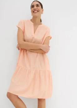 bonprix bonprix Vestidos>Vestido tipo túnica de viscosa fina Melocotón
