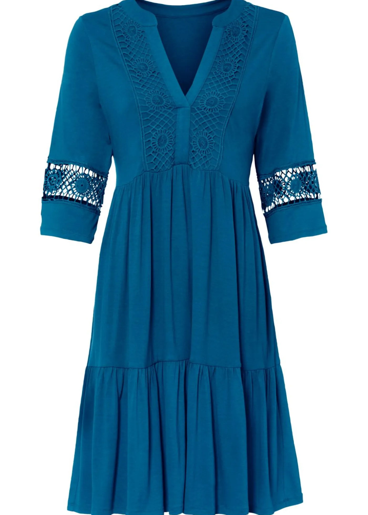 bonprix bonprix Vestidos|Novedades>Vestido tipo túnica de viscosa suave azul atlántico