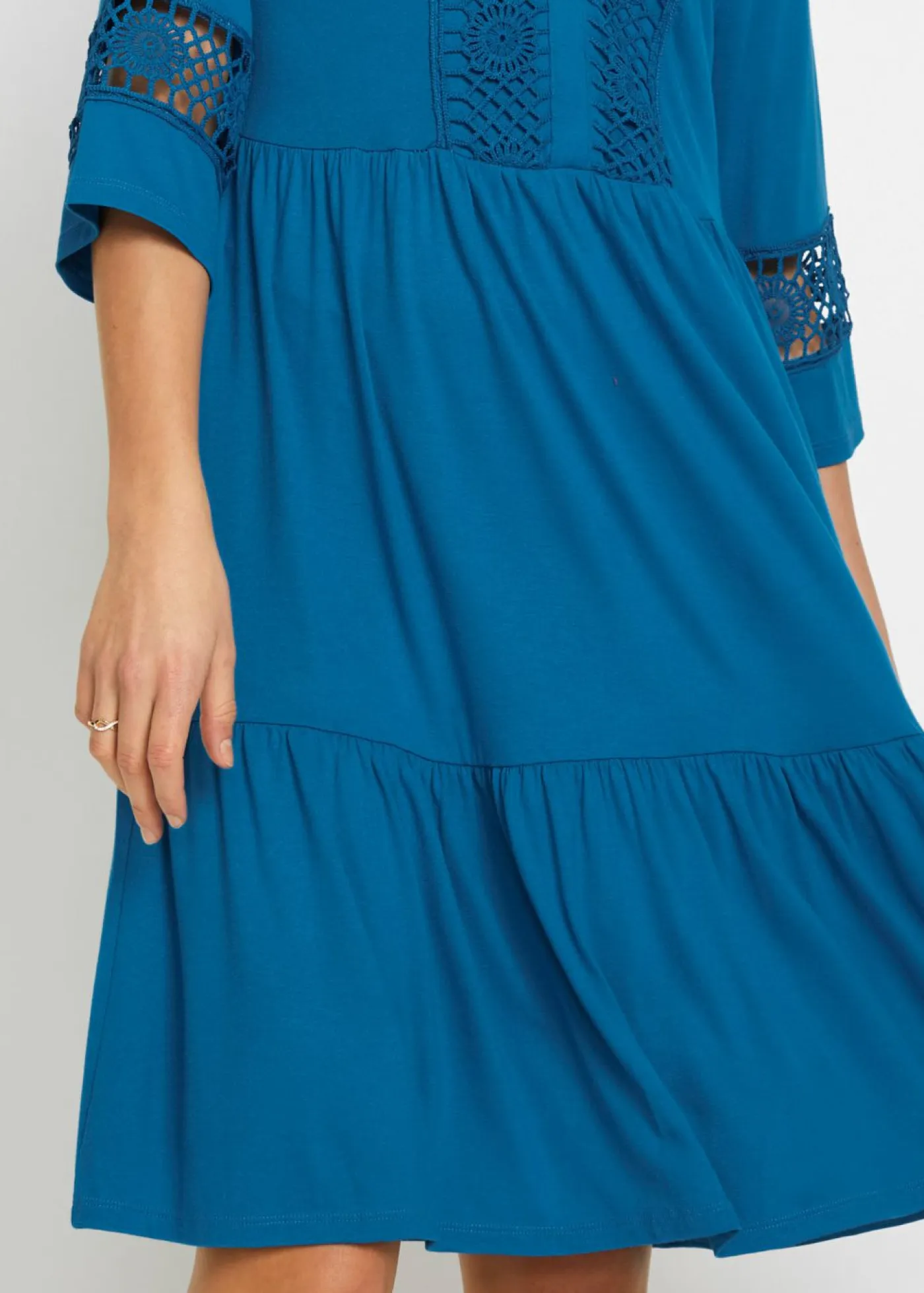 bonprix bonprix Vestidos|Novedades>Vestido tipo túnica de viscosa suave azul atlántico