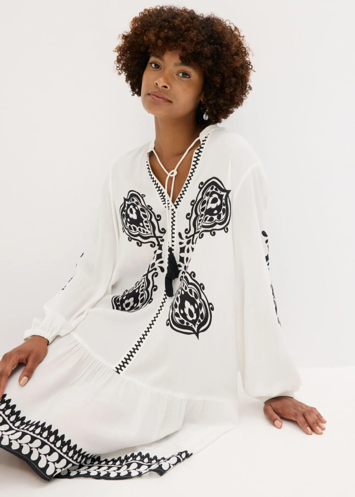 Mujer bonprix bonprix Vestido tipo túnica de viscosa estructurada