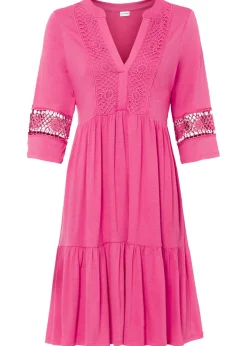 bonprix bonprix Vestidos|Novedades>Vestido tipo túnica de viscosa suave Pink lady