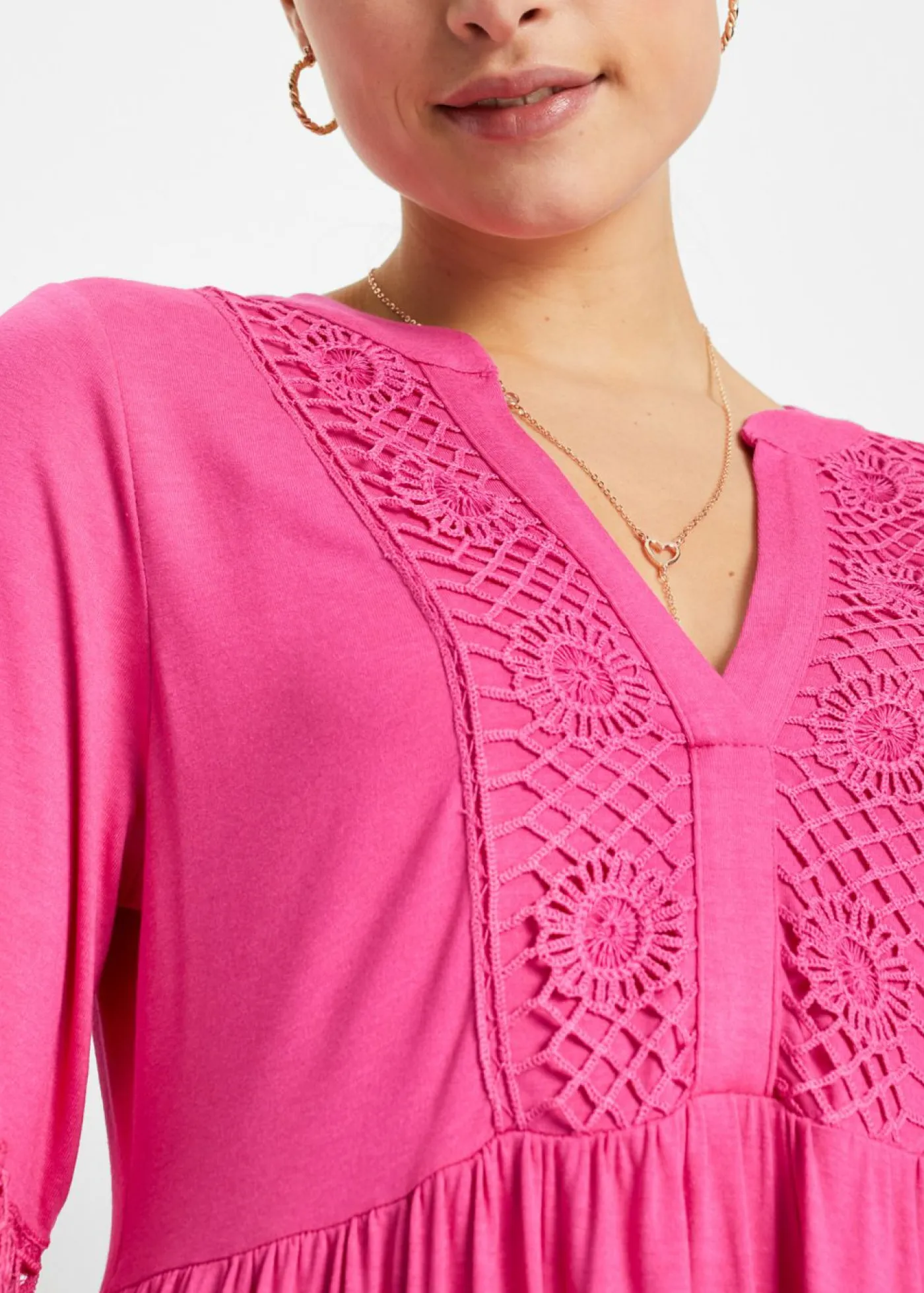 bonprix bonprix Vestidos|Novedades>Vestido tipo túnica de viscosa suave Pink lady