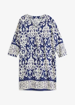 bonprix bonprix Vestidos|Novedades>Vestido tipo túnica de viscosa fluida azul marino/crema