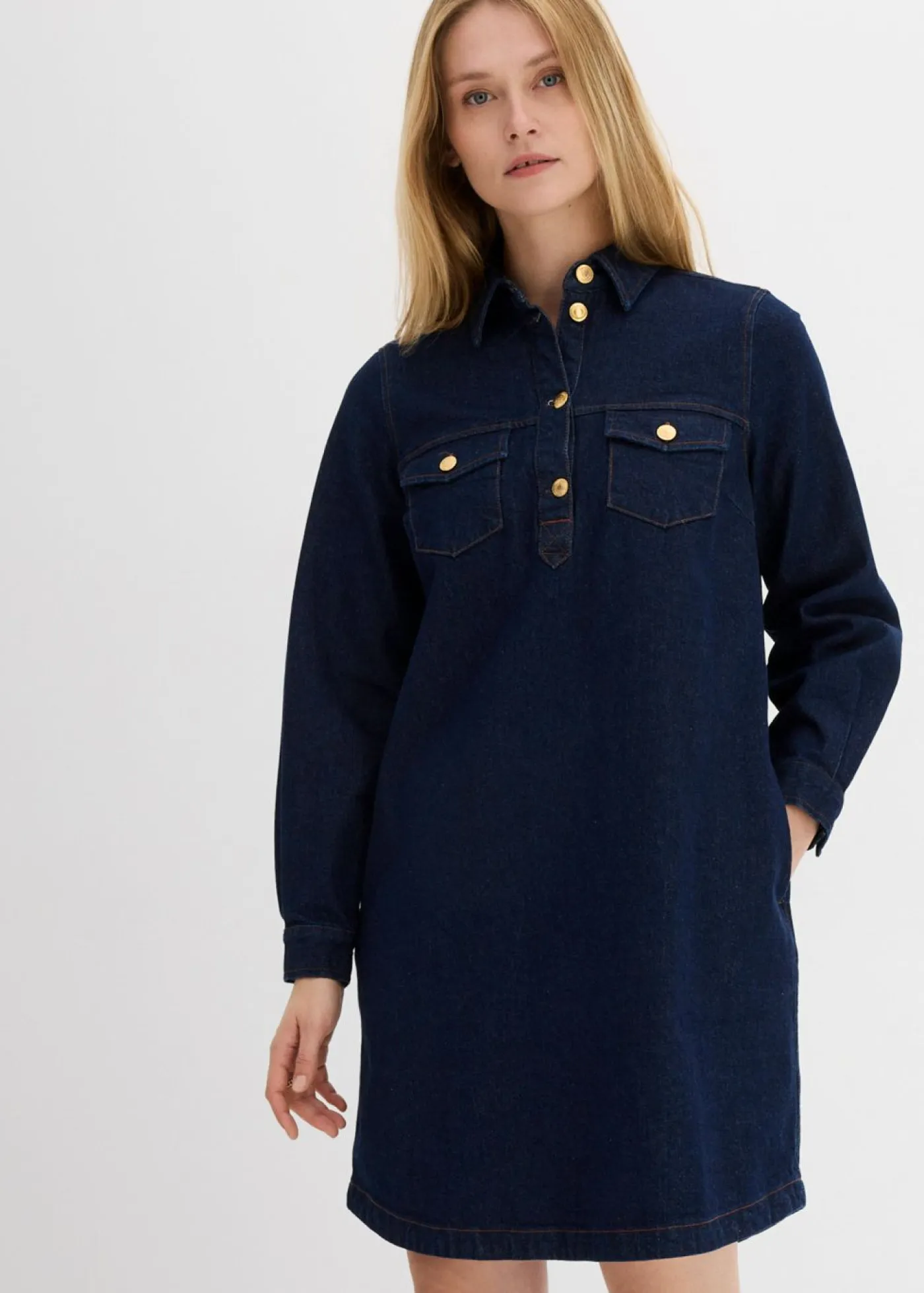 bonprix bonprix Vestidos>Vestido vaquero Azul oscuro denim