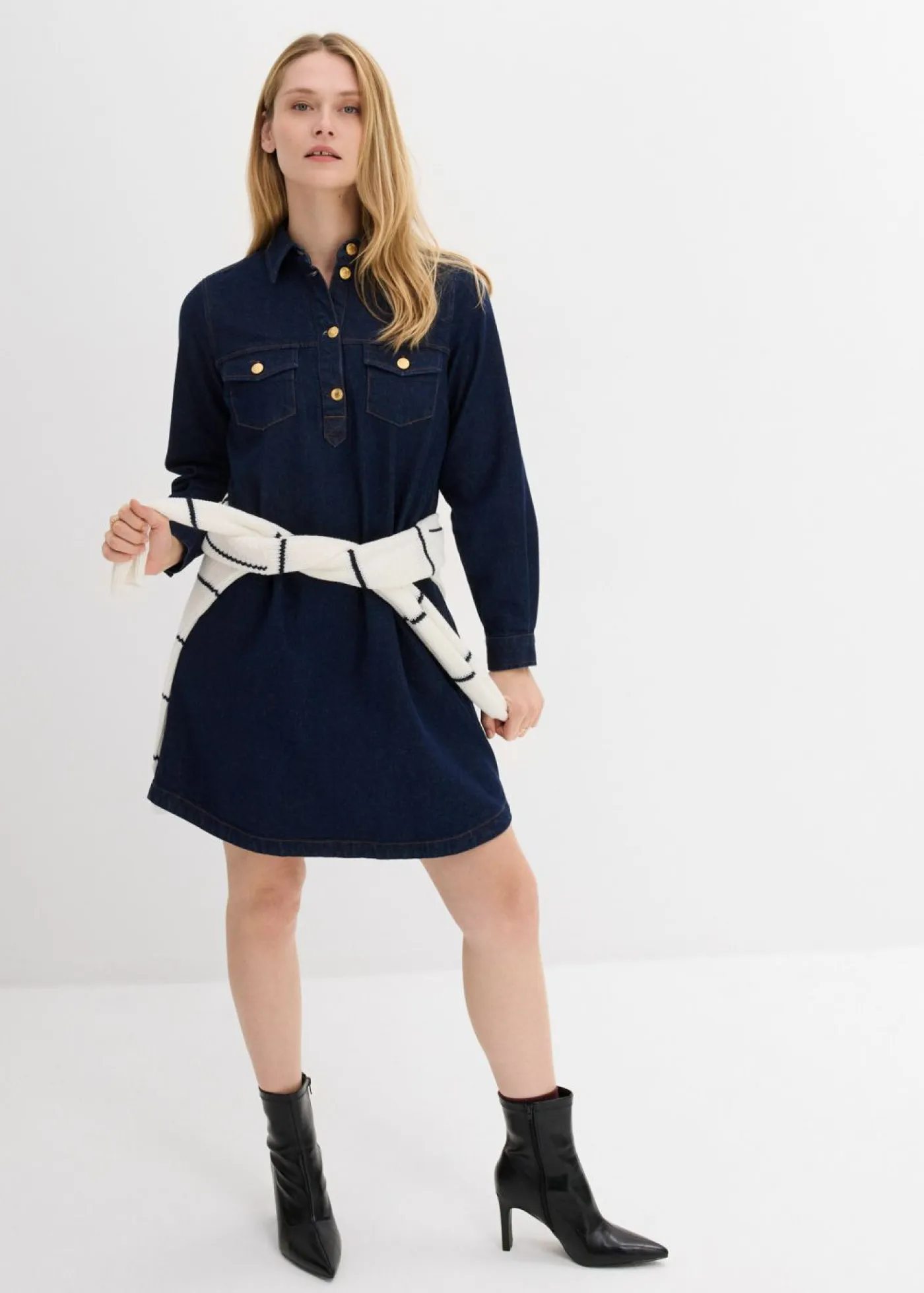 bonprix bonprix Vestidos>Vestido vaquero Azul oscuro denim