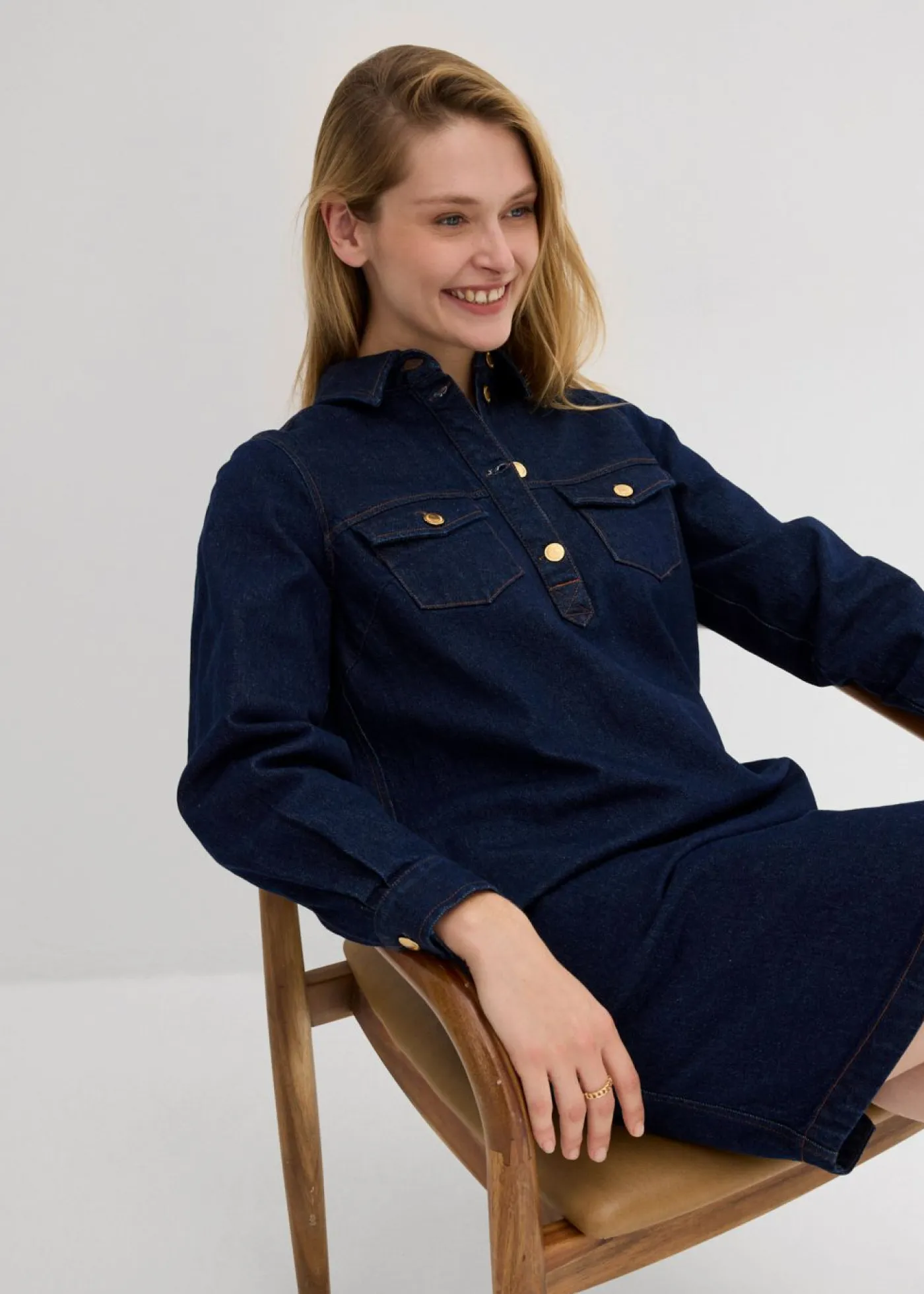 bonprix bonprix Vestidos>Vestido vaquero Azul oscuro denim