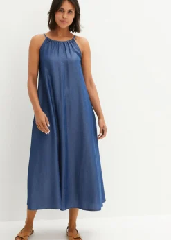 bonprix bonprix Esenciales|Vestidos>Vestido vaquero de lyocell fluido Azul piedra