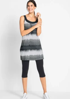 bonprix bonprix Vestidos|Pantalones>Vestido y leggings capri (2 piezas) Negro + blanco-negro