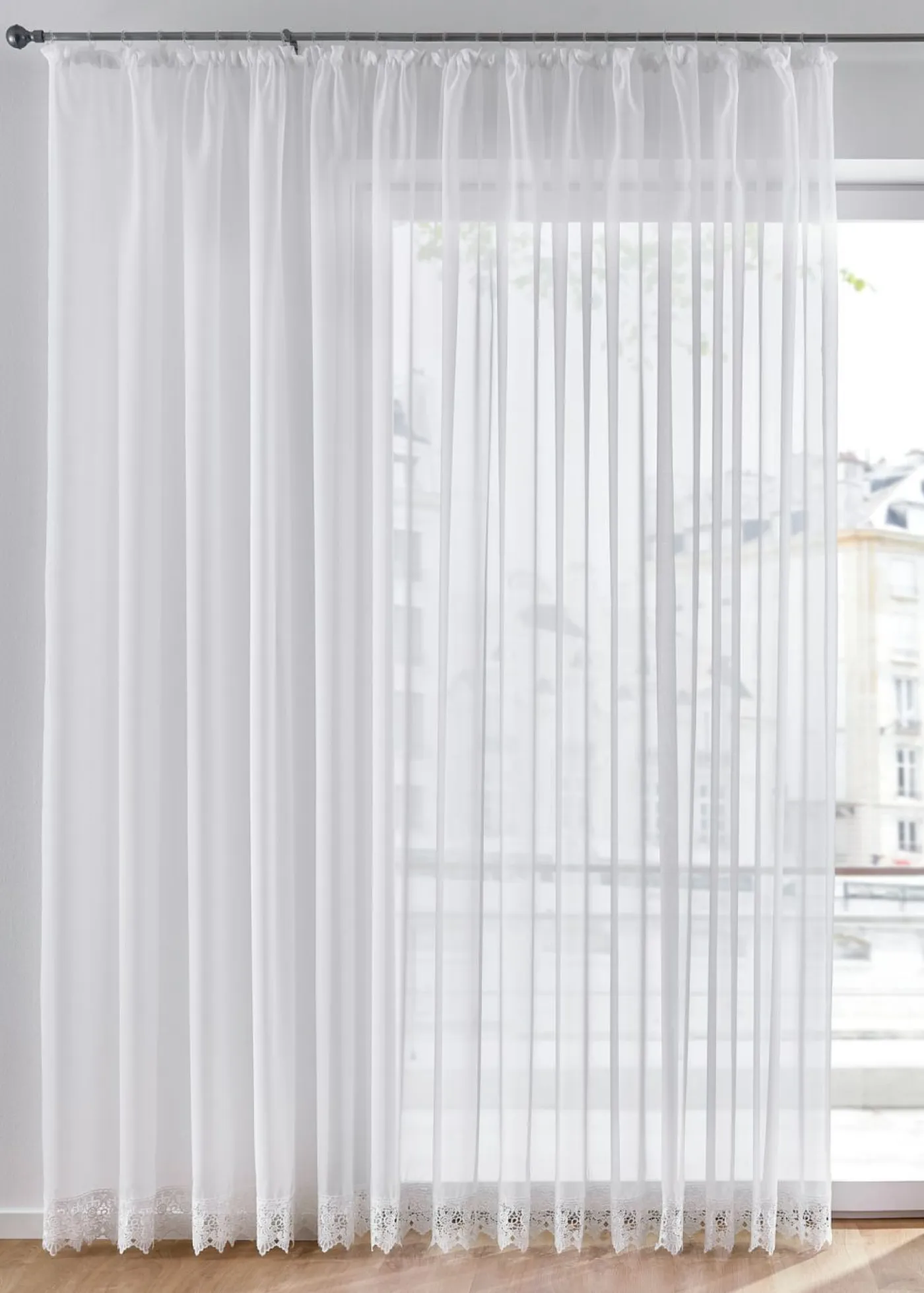 bonprix bonprix Visillo con borde de ganchillo