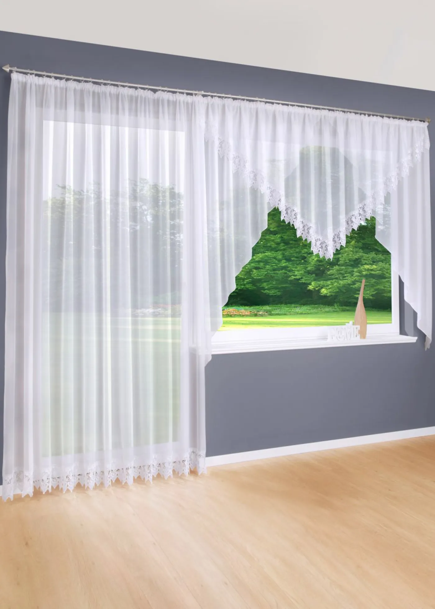 bonprix bonprix Visillo con borde de ganchillo