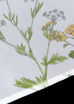 bonprix bonprix Primavera|Cortinas Baratas>Visillo con estampado de plantas y poliéster reciclado Blanco-verde