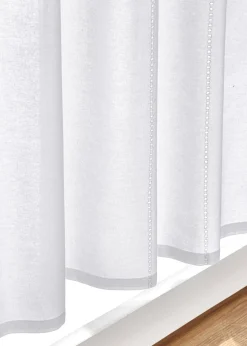 bonprix bonprix Cortinas Baratas|Visillos>Visillo de algodón orgánico con borde de encaje Blanco