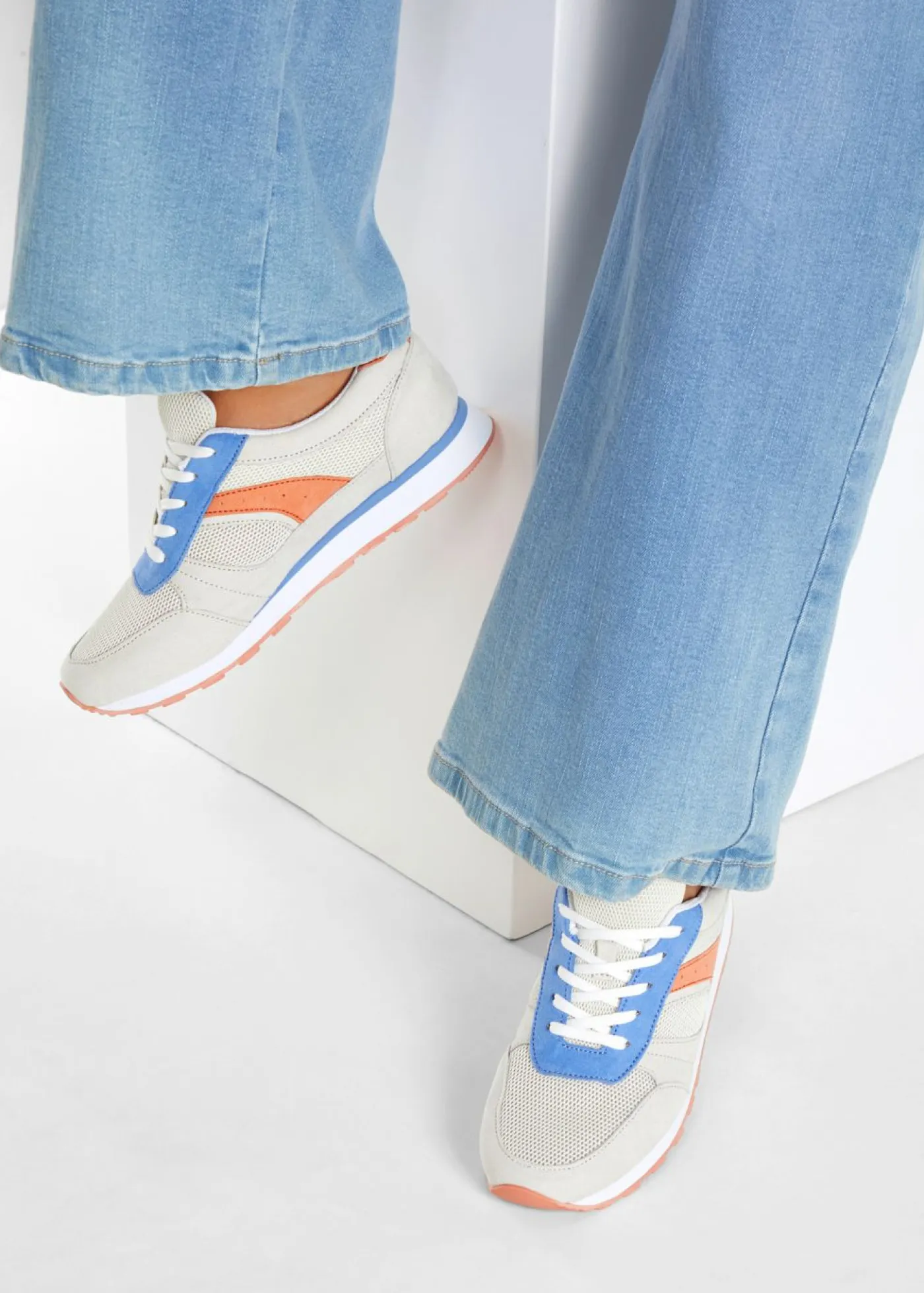 bonprix bonprix Tendencias·Zapatos Veganos|Zapatillas Deportivas>Zapatillas deportivas beige-naranja-azul