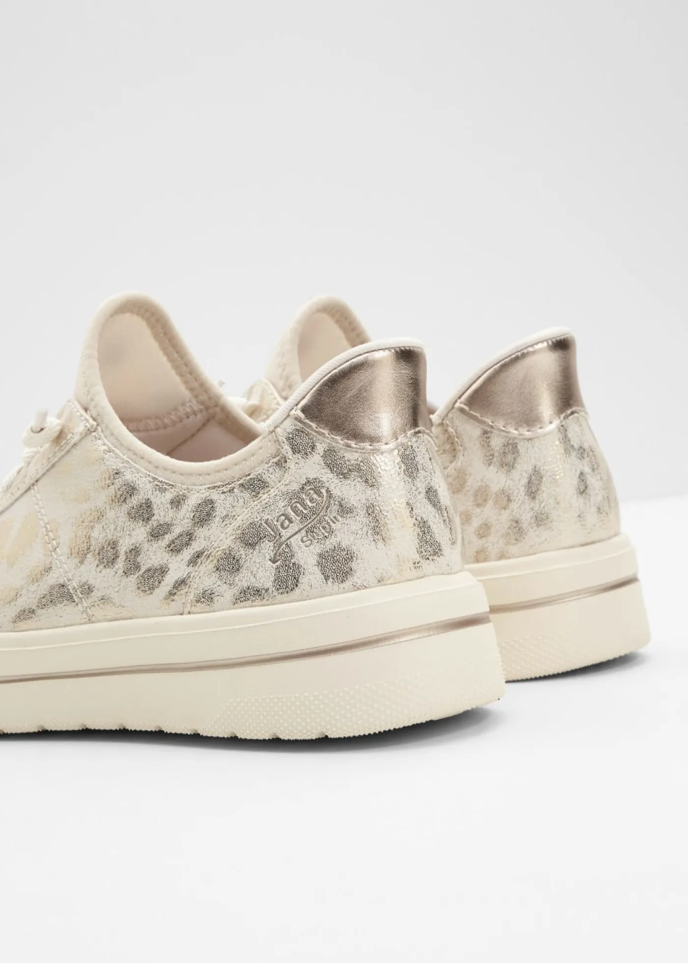 bonprix Jana Zapatos De Marca·Jana|Zapatos Cómodos>Zapatillas deportivas cómodas de Jana sin cordones con ancho cómodo estampado leo oro