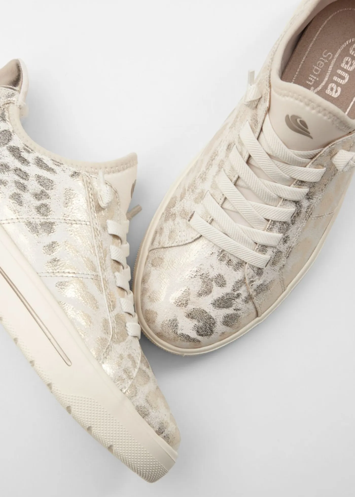 bonprix Jana Zapatos De Marca·Jana|Zapatos Cómodos>Zapatillas deportivas cómodas de Jana sin cordones con ancho cómodo estampado leo oro