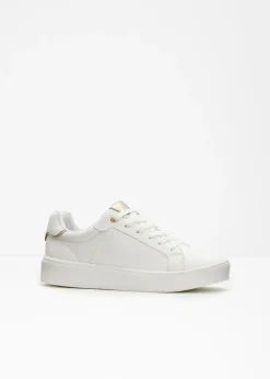 bonprix bonprix Zapatillas>Zapatillas deportivas con plantilla acolchada blanco/oro rosa metálico
