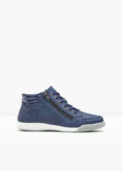 bonprix bonprix Tendencias·Zapatos Veganos|Zapatillas>Zapatillas deportivas de caña alta con cremallera Azul marino
