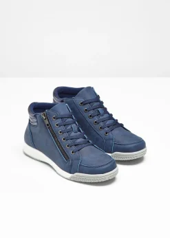bonprix bonprix Tendencias·Zapatos Veganos|Zapatillas>Zapatillas deportivas de caña alta con cremallera Azul marino
