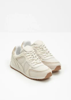 bonprix bonprix Novedades|Zapatillas>Zapatillas deportivas tipo chunky con inserto de malla Blanco perla-beige