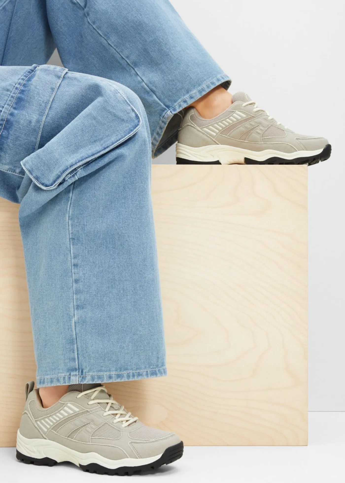 bonprix bonprix Tendencias·Zapatos Veganos|Zapatillas Deportivas>Zapatillas deportivas tipo chunky con inserto de malla Gris