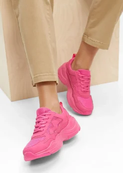 bonprix bonprix Tendencias·Zapatos Veganos|Zapatillas>Zapatillas deportivas tipo chunky con inserto de malla rosa caliente