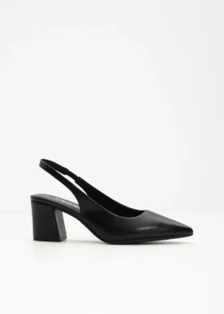 bonprix bonprix Zapatos De Salón>Zapatos con tacón grueso y talón al descubierto Negro
