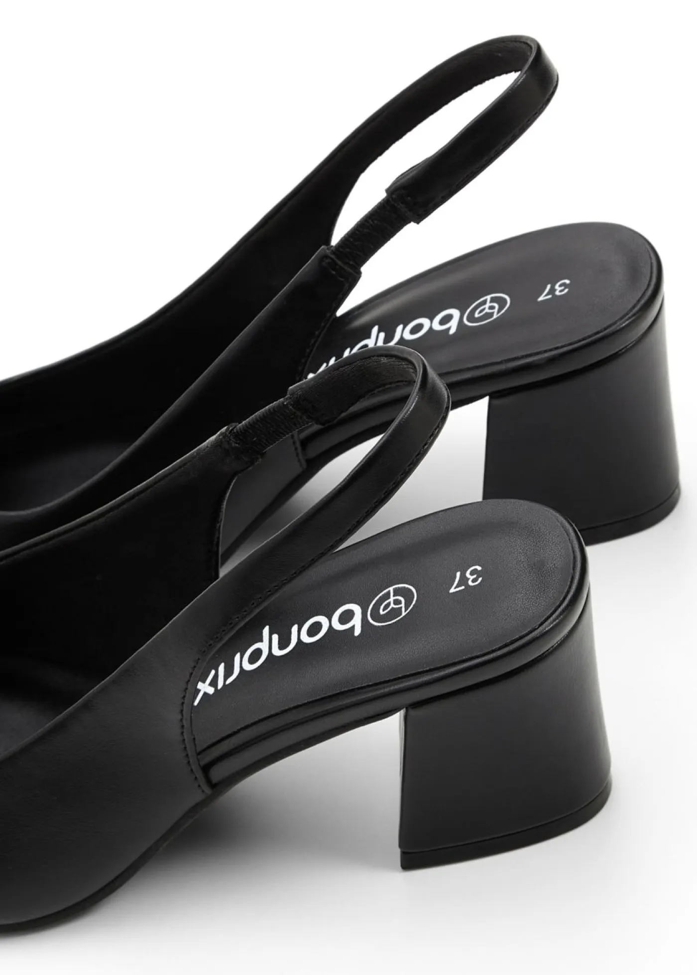 bonprix bonprix Zapatos De Salón>Zapatos con tacón grueso y talón al descubierto Negro