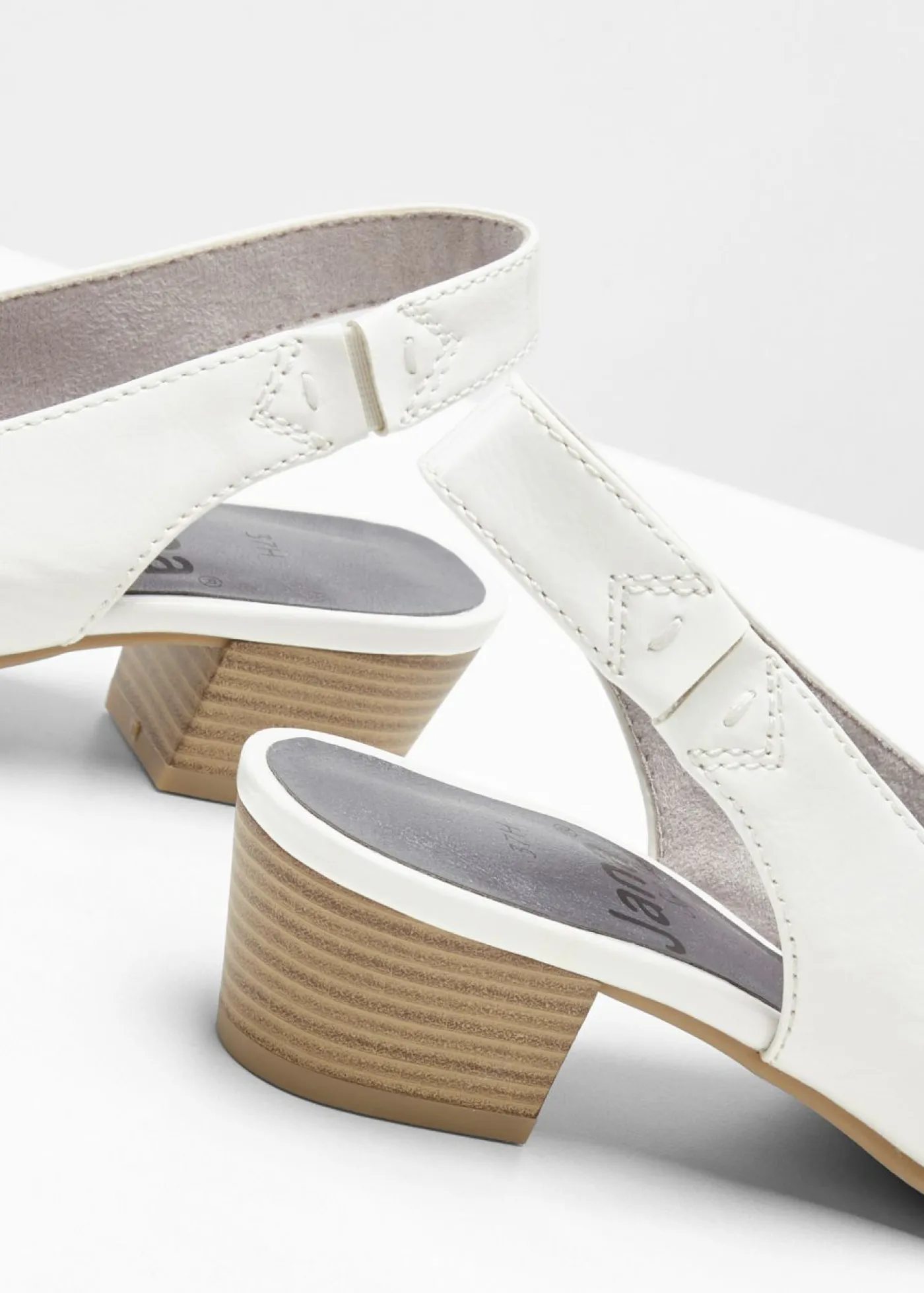 bonprix Jana Zapatos De Marca·Jana|Zapatos Cómodos>Zapatos de tacón con el talón al descubierto Jana de ancho cómodo Blanco