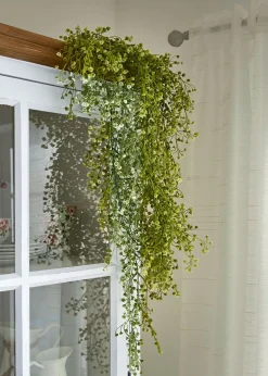 bonprix bonprix Figuras Y Accesorios Decorativos>Zarcillo artificial con flores pequeñas Verde-blanco